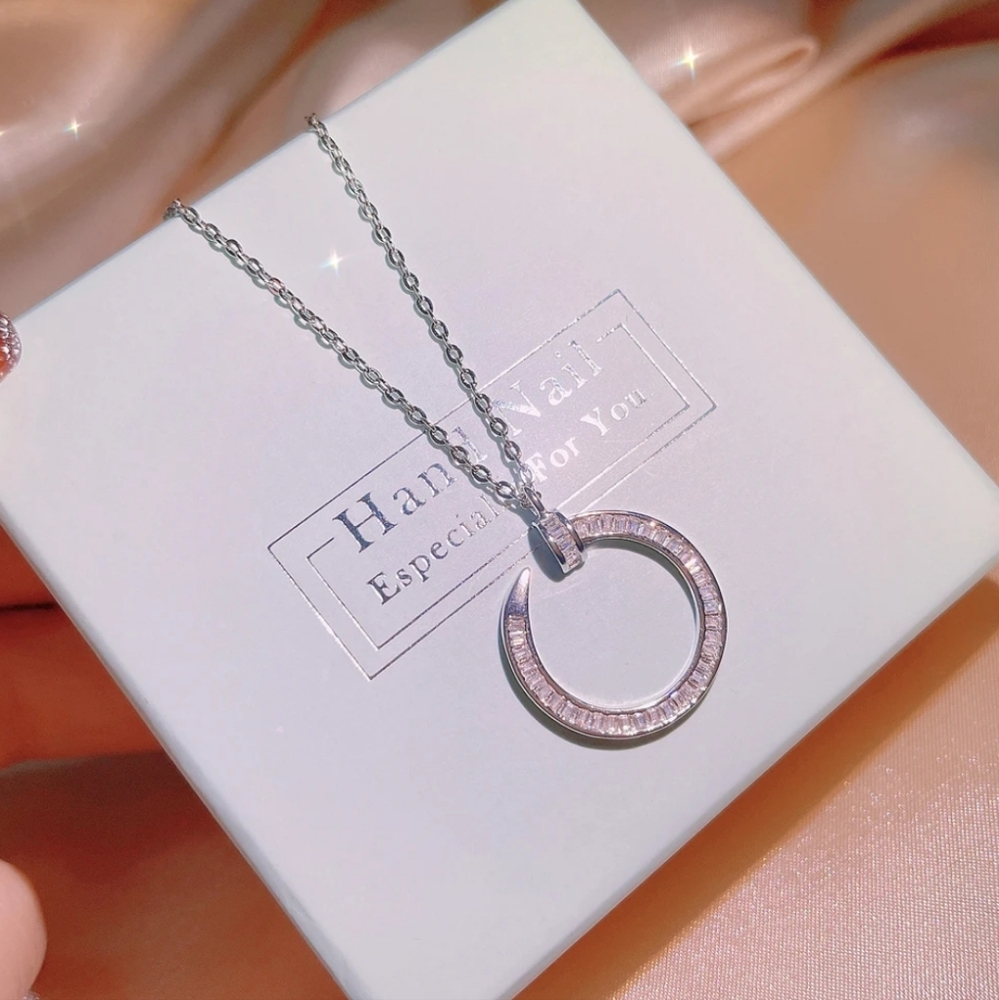 Sterling silver diamond necklace & earrings set - Picture 7 of 9